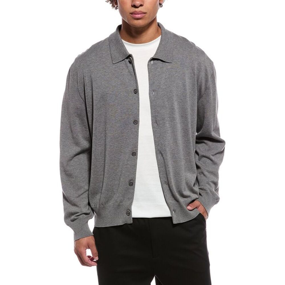 Pangaia Mens  Polo Sweater, Grey